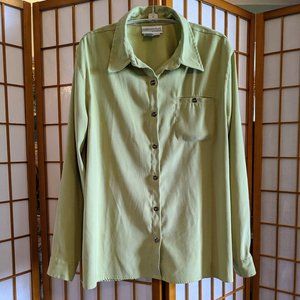 realcomfort by Chadwick's Lime Spring Green button up blouse